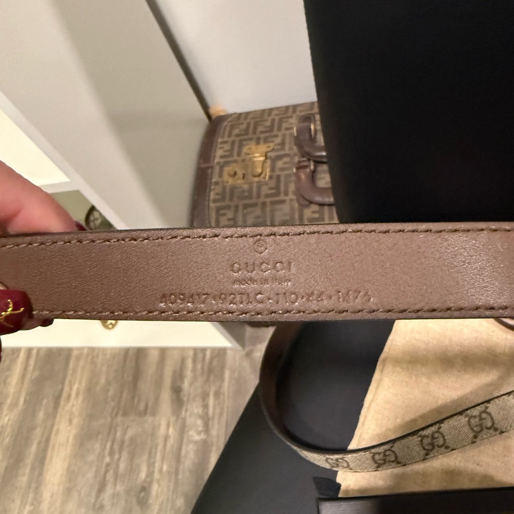 Gucci Beige and Brown GG Logo marmont belt - Picture 4 of 4